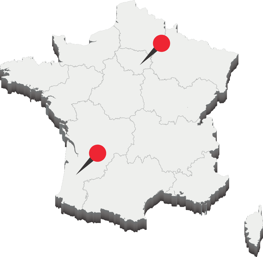 Emplacements des agences LVME sur carte de France